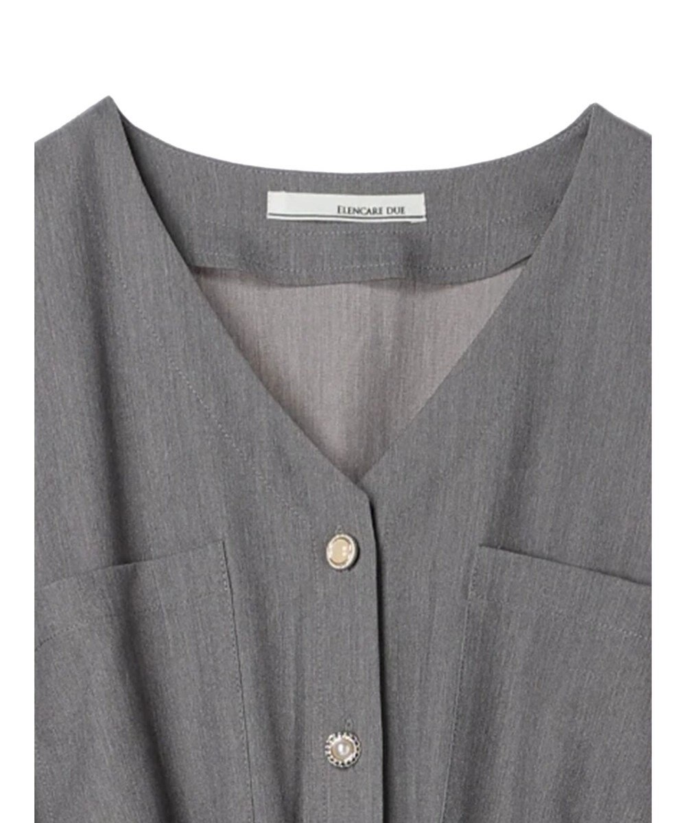 Green Parks ・ＥＬＥＮＣＡＲＥ　ＤＵＥ　Ｖネックイロイロ釦ワンピース 