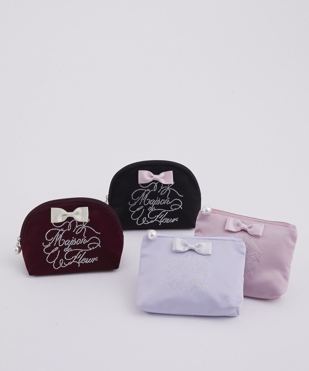 Maison de FLEUR シャイニーリボンラウンドポーチ 