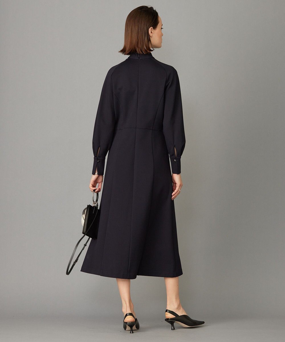 ICB L 【洗える】 レーヨンストレッチポンチ フレアワンピース 