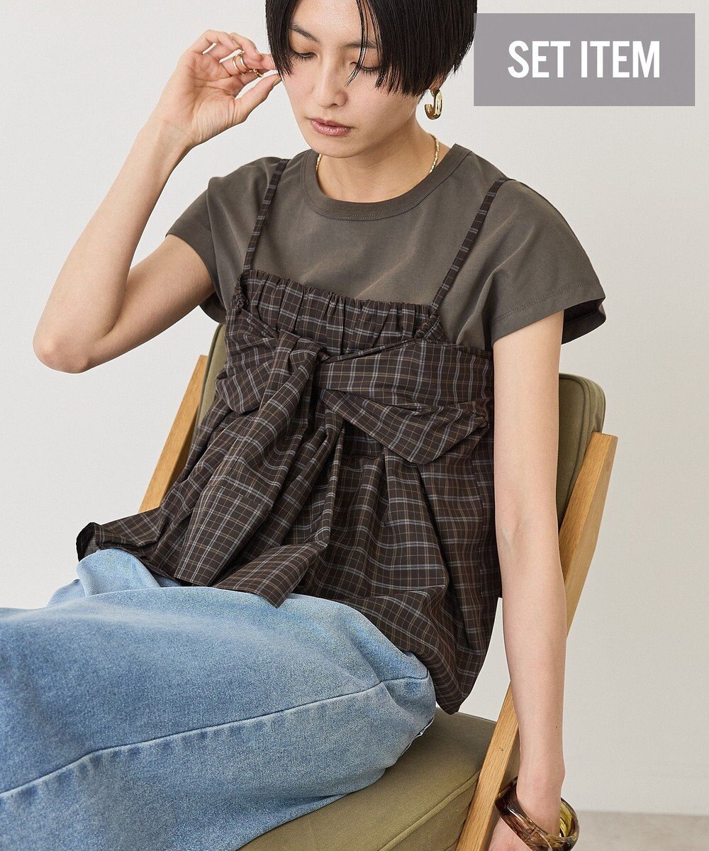 AMERICAN HOLIC 【２点セット】ノースリーブＴシャツ＋ビスチェ 