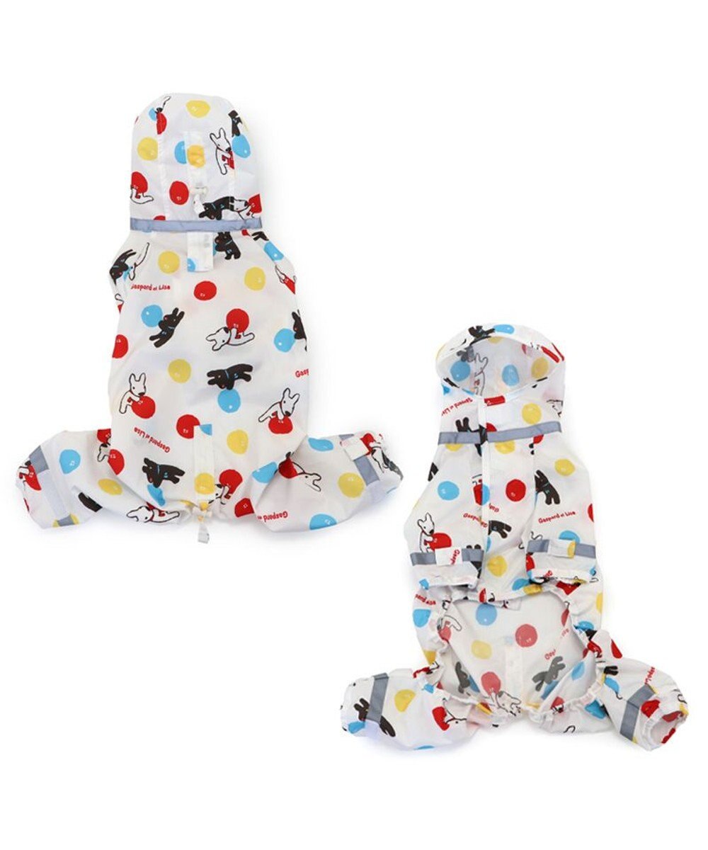 PET PARADISE リサとガスパール レインコート つなぎ《風船柄》 中型犬 大型犬 