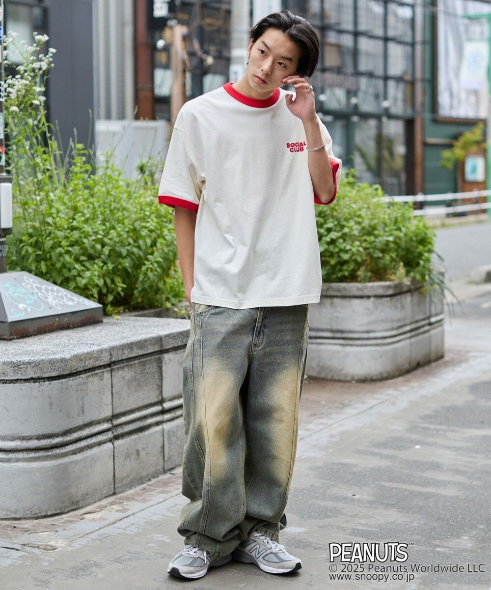 WEGO 【ユニセックス着用ITEM/MLサイズ展開】別注PEANUTSプリントT（SS） 