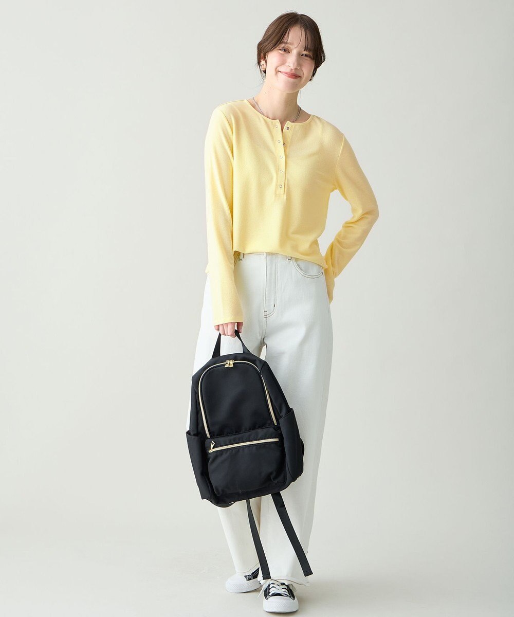 ANY クリアラメフライスヘンリーネックプルオーバー 