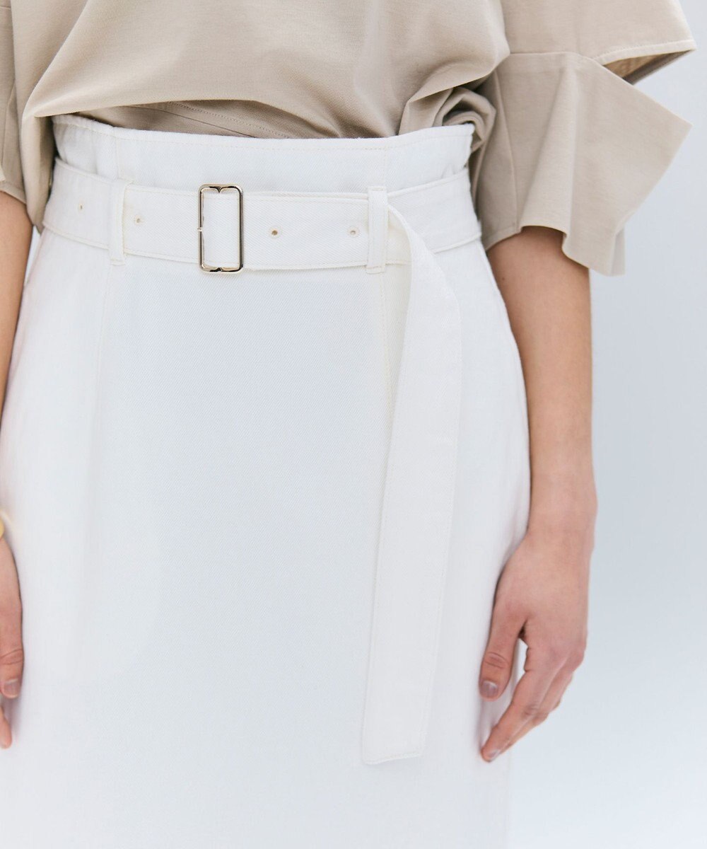 BEIGE， 【洗える・Oggi ８月号掲載】NAVIGLIO / ベルト付きハイウエストデニムスカート 