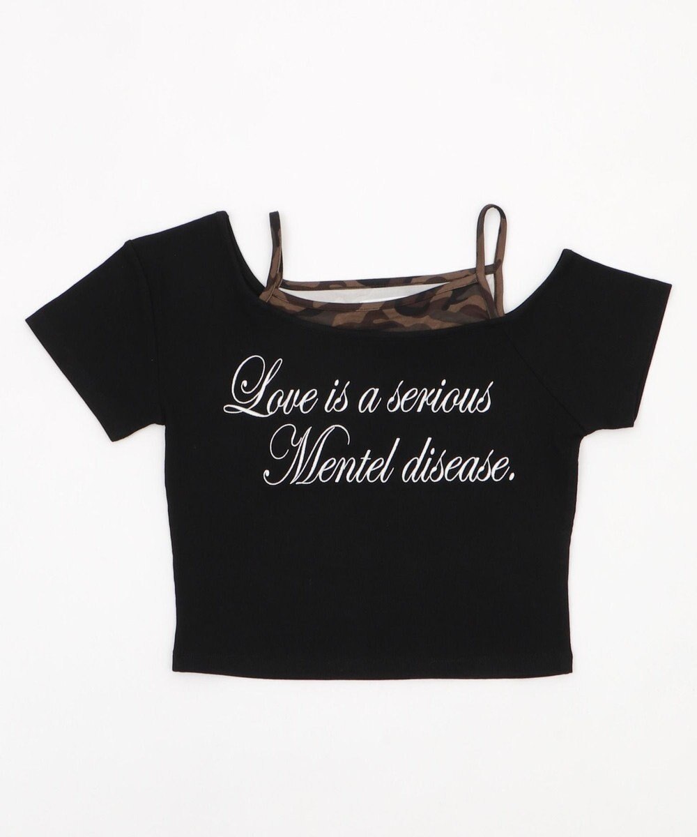 WEGO ドッキングオフショルデザインちびT 