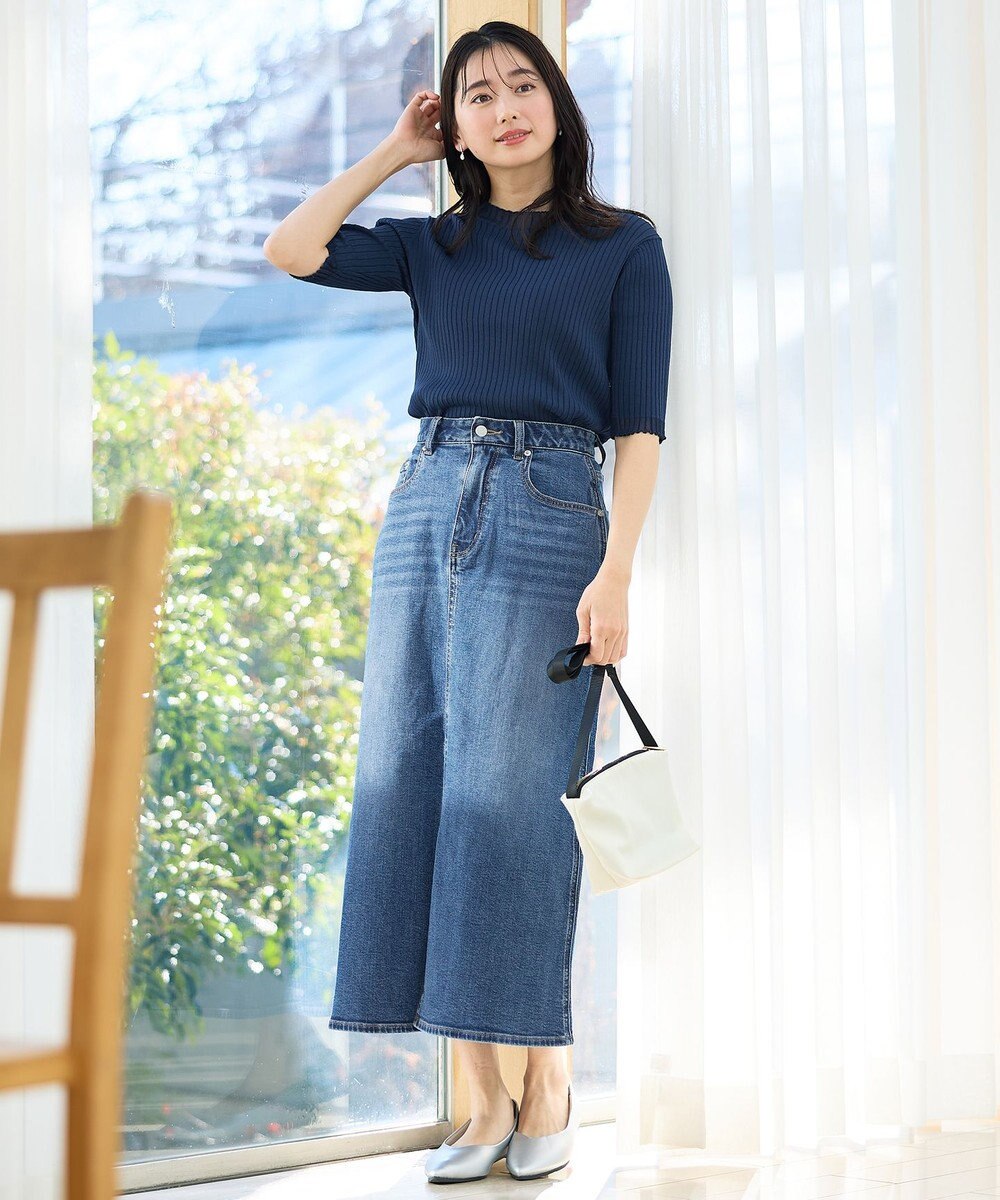 ANY L フロントスリットデニムスカート 