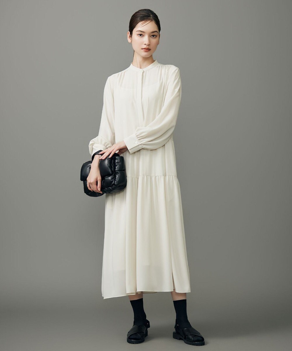 自由区 L シルキータッチティアード ドレス 