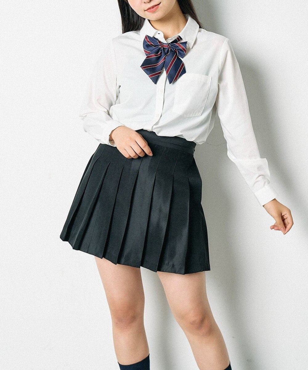 WEGO 【SCHOOLITEM】ポケット付き無地プリーツスカート 