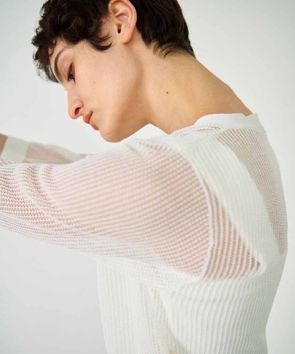 GRACE CONTINENTAL メッシュニットカーディガン 