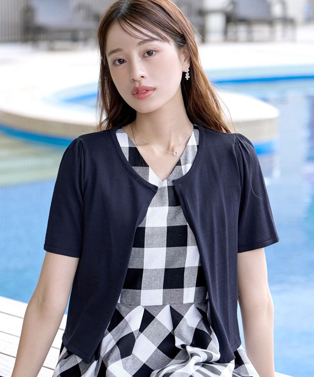 Tiaclasse L 【新色追加・洗える・UVケア・接触冷感】サマーニット半袖カーディガン 