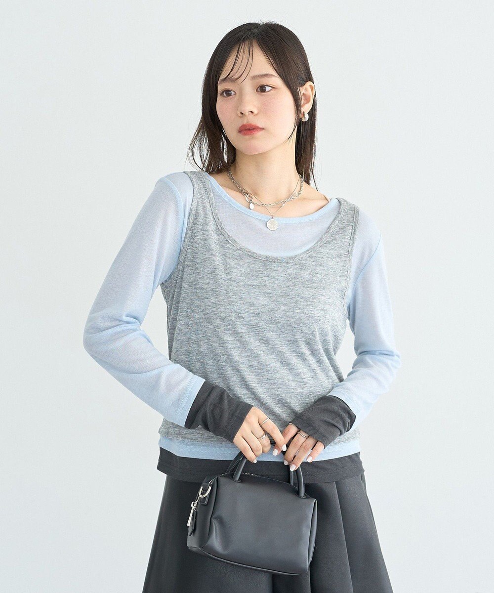 earth music&ecology SET2点ハイショクシアータンクトップ+ロンT 