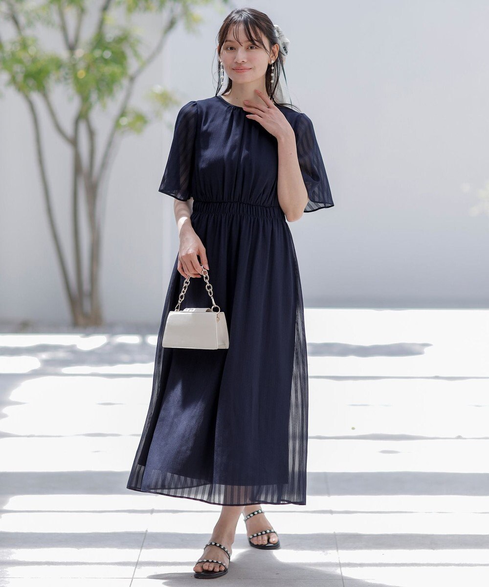 ANY SIS L 【洗える】シアーパターン ワンピース 