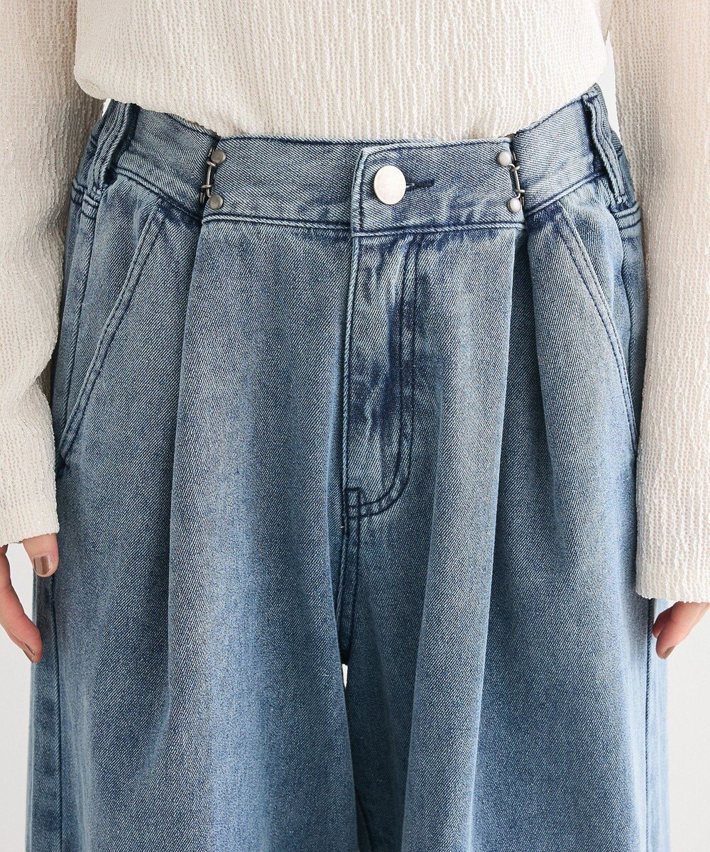 Green Parks タックワイドデニムパンツ 