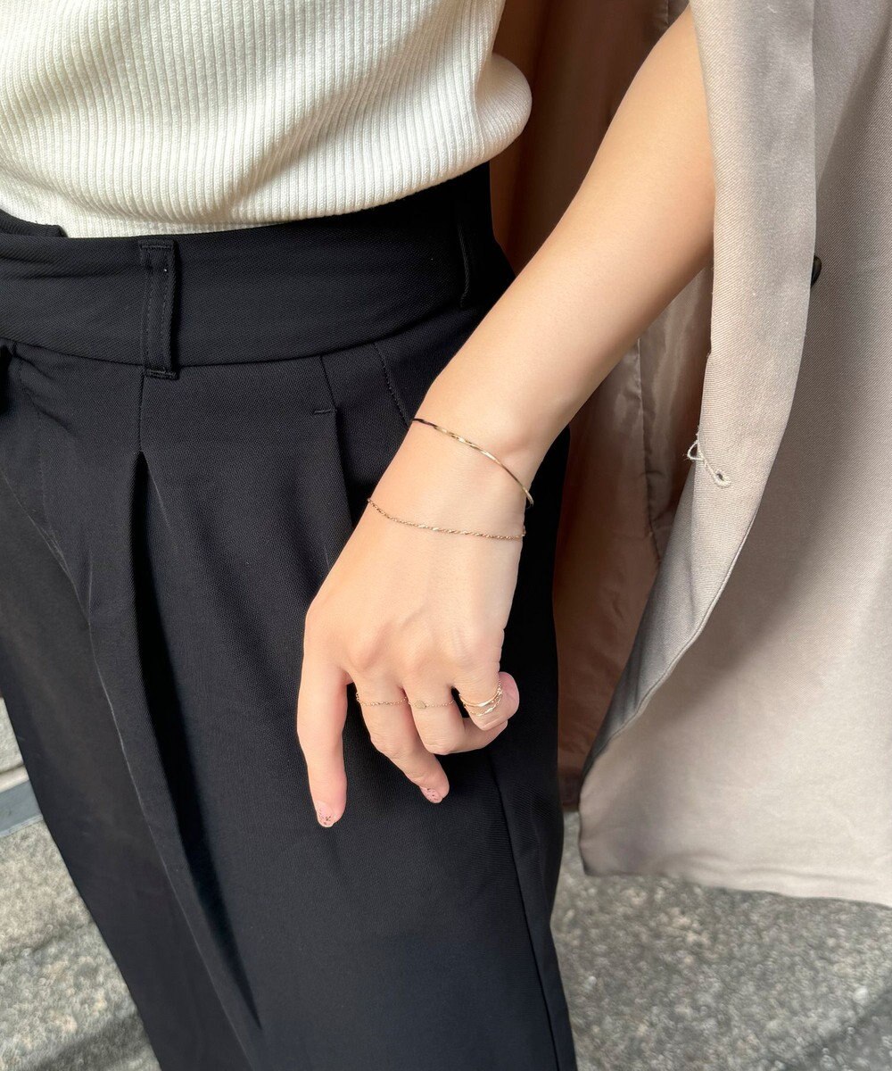 Phoebe 【K10】プレートビジューチェーンリング　ゴールド　3号/11号/13号 