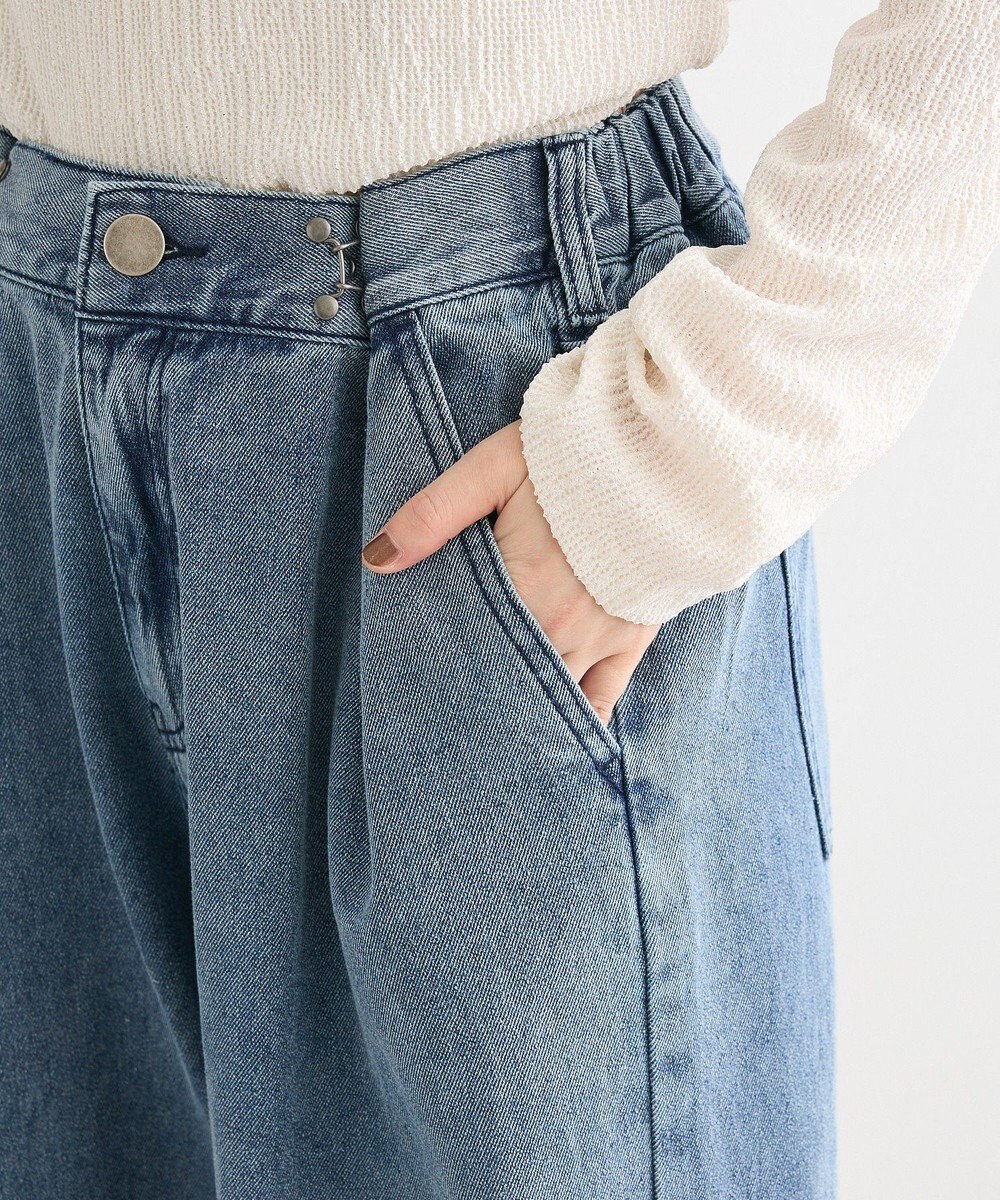 Green Parks タックワイドデニムパンツ 