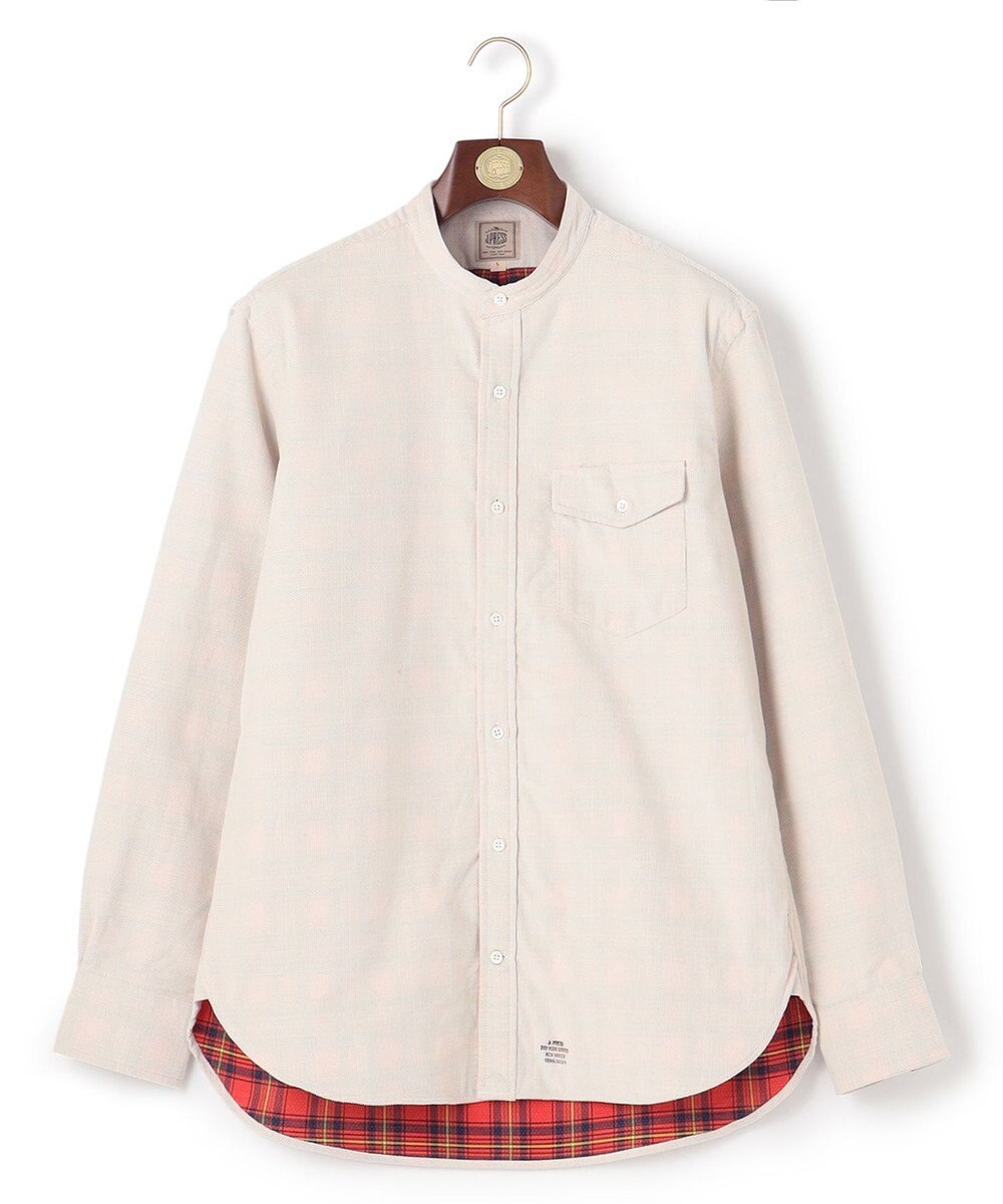 J.PRESS MEN Ｗフェイス キャラメルコールバンドカラー シャツ 