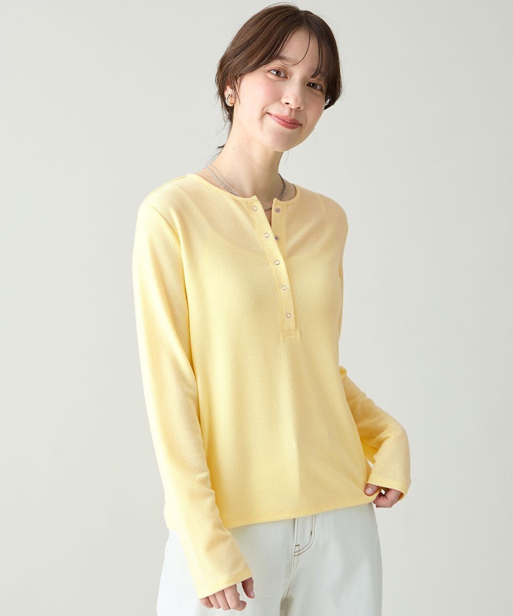 ANY クリアラメフライスヘンリーネックプルオーバー 