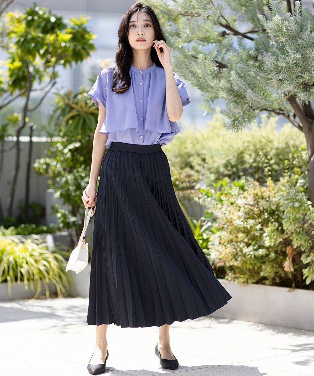 ANY SIS 【UVカット・アンチピリング・洗える】ウーステッドエステル  プリーツスカート 