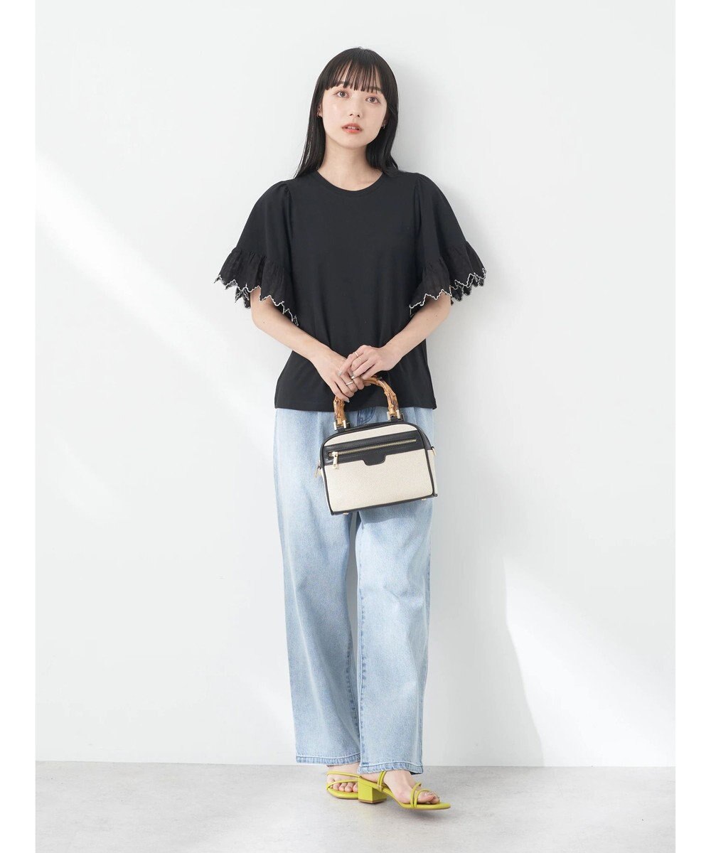 earth music&ecology 配色スカラップスリーブＴＥＥ 