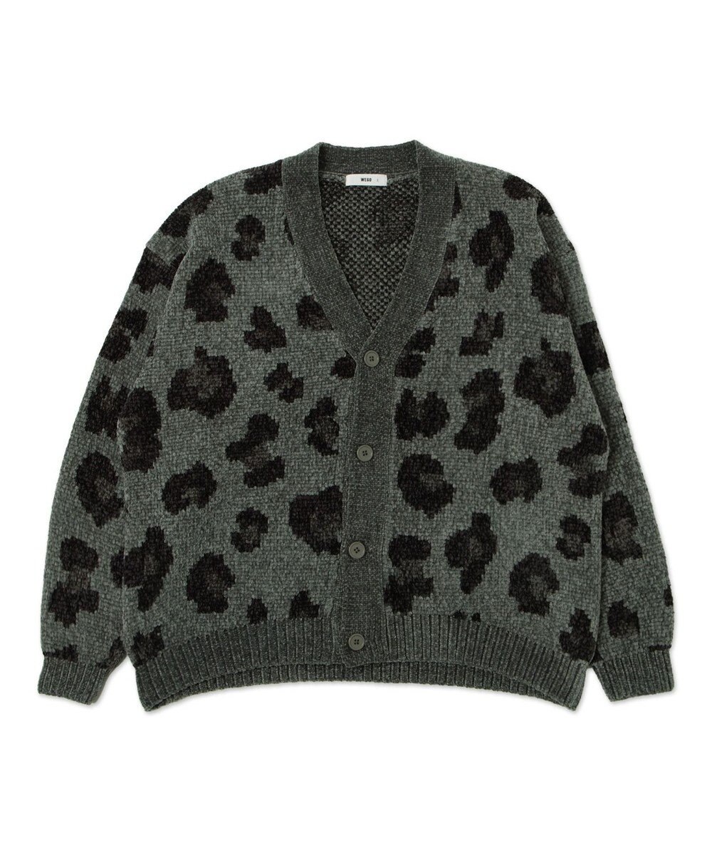 WEGO ベロアモールパターンカーディガン 