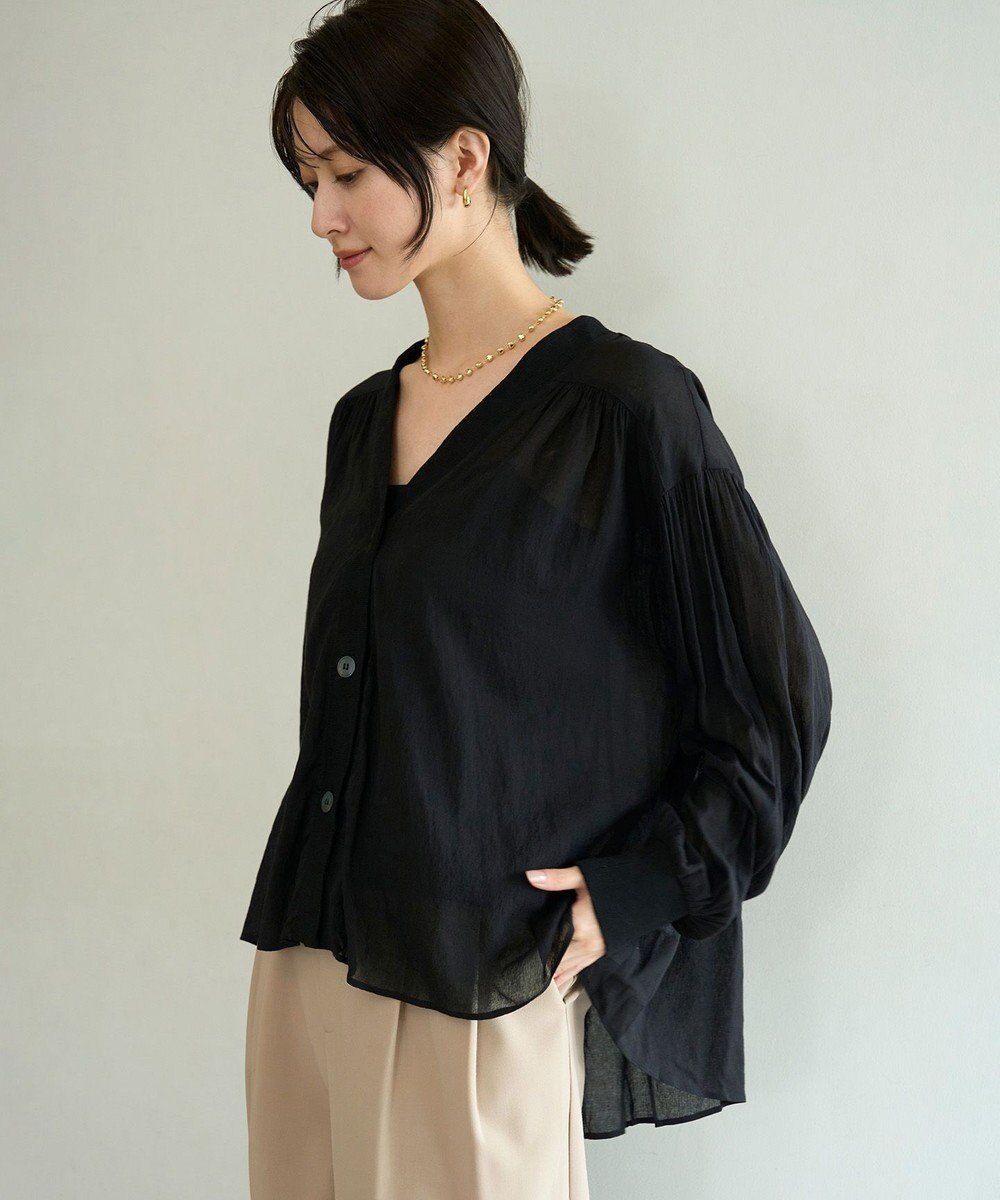 UNFILO シアーシャツ カーディガン 