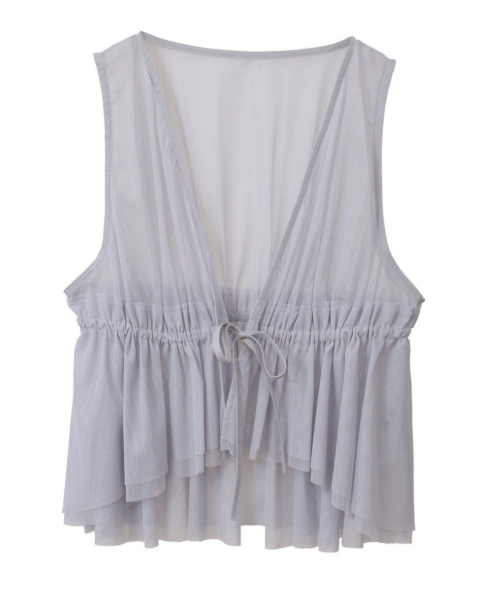 earth music&ecology チュールドロストギャザーベスト 