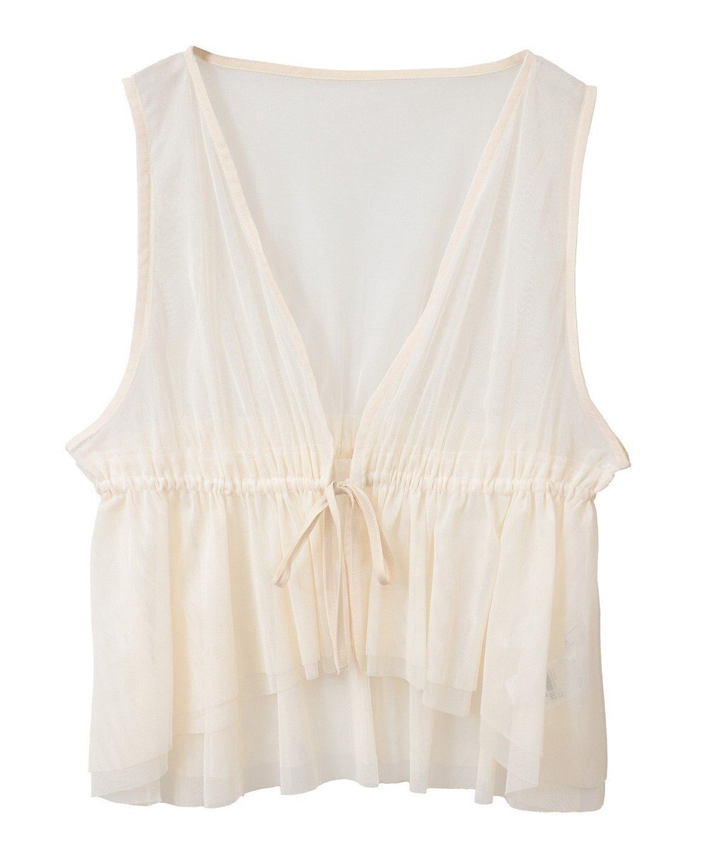 earth music&ecology チュールドロストギャザーベスト 