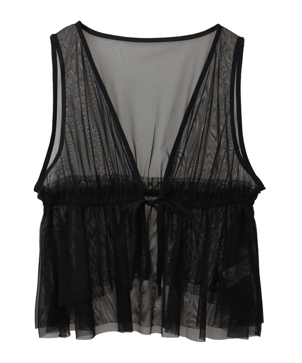 earth music&ecology チュールドロストギャザーベスト 