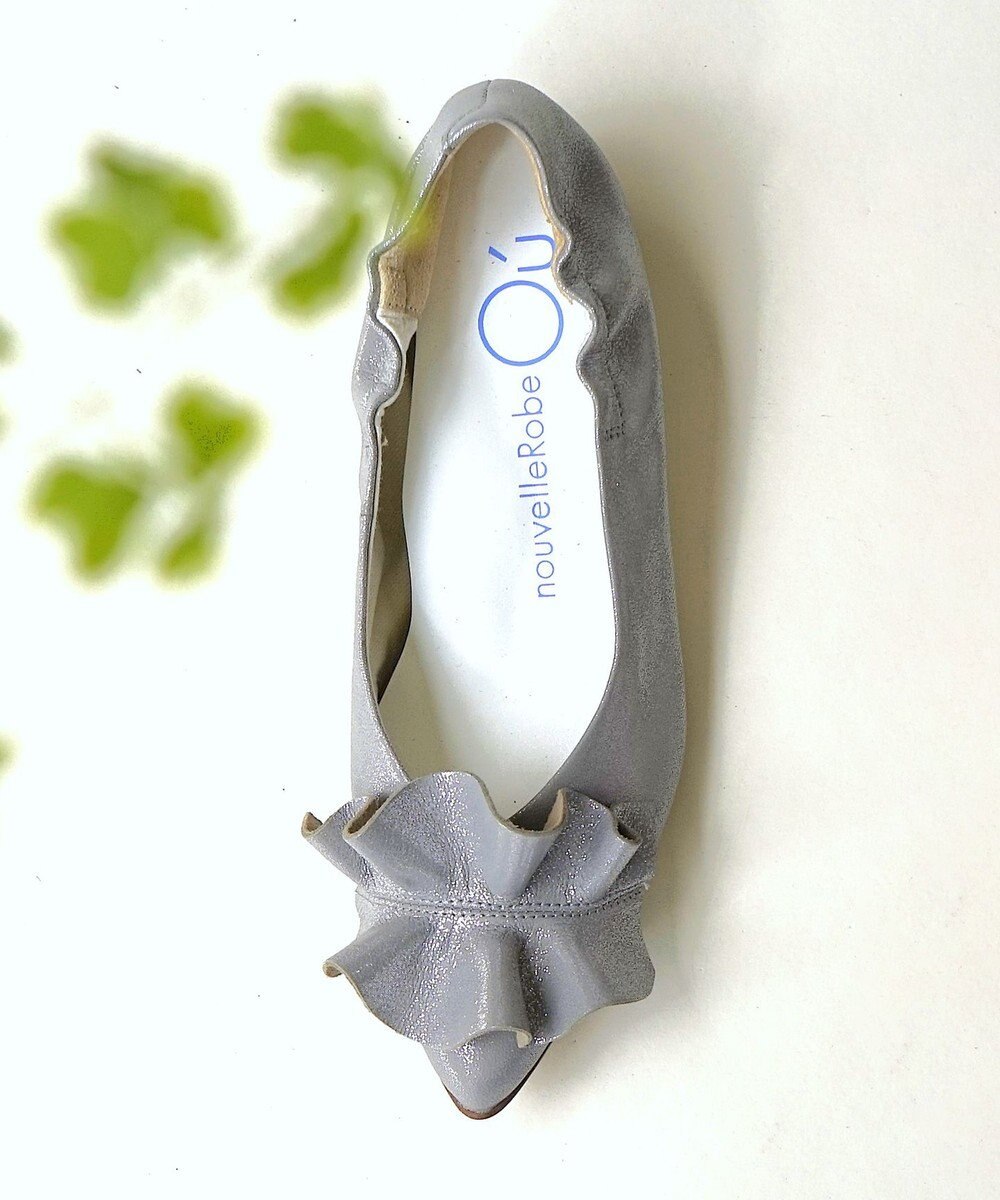 nouvelleRobe Oū 新色追加【本革・高反発】Ruffles ポインテッドトゥ ヒールパンプス 