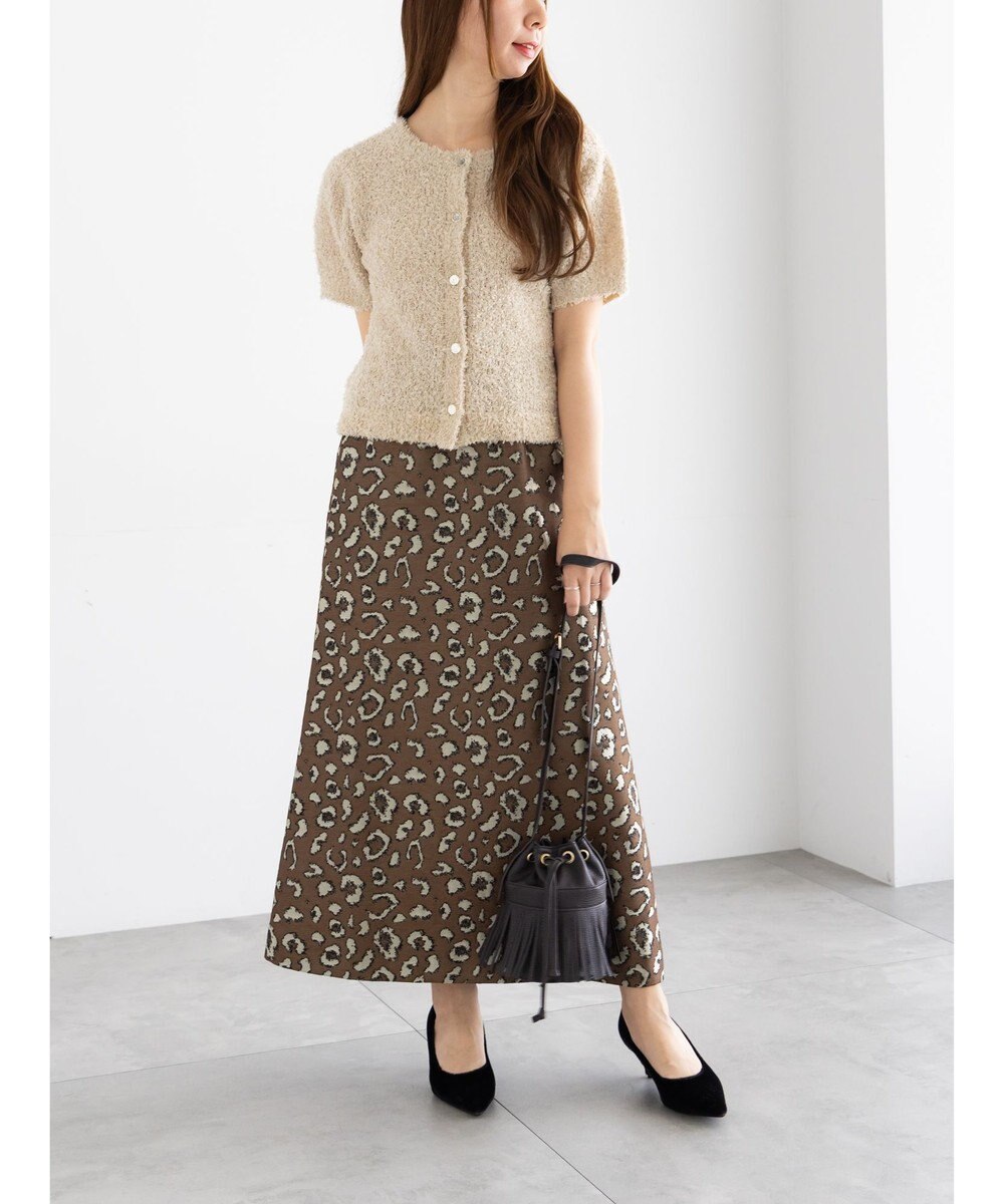 Te chichi テープヤーン前後2WAY5分袖カーディガン 