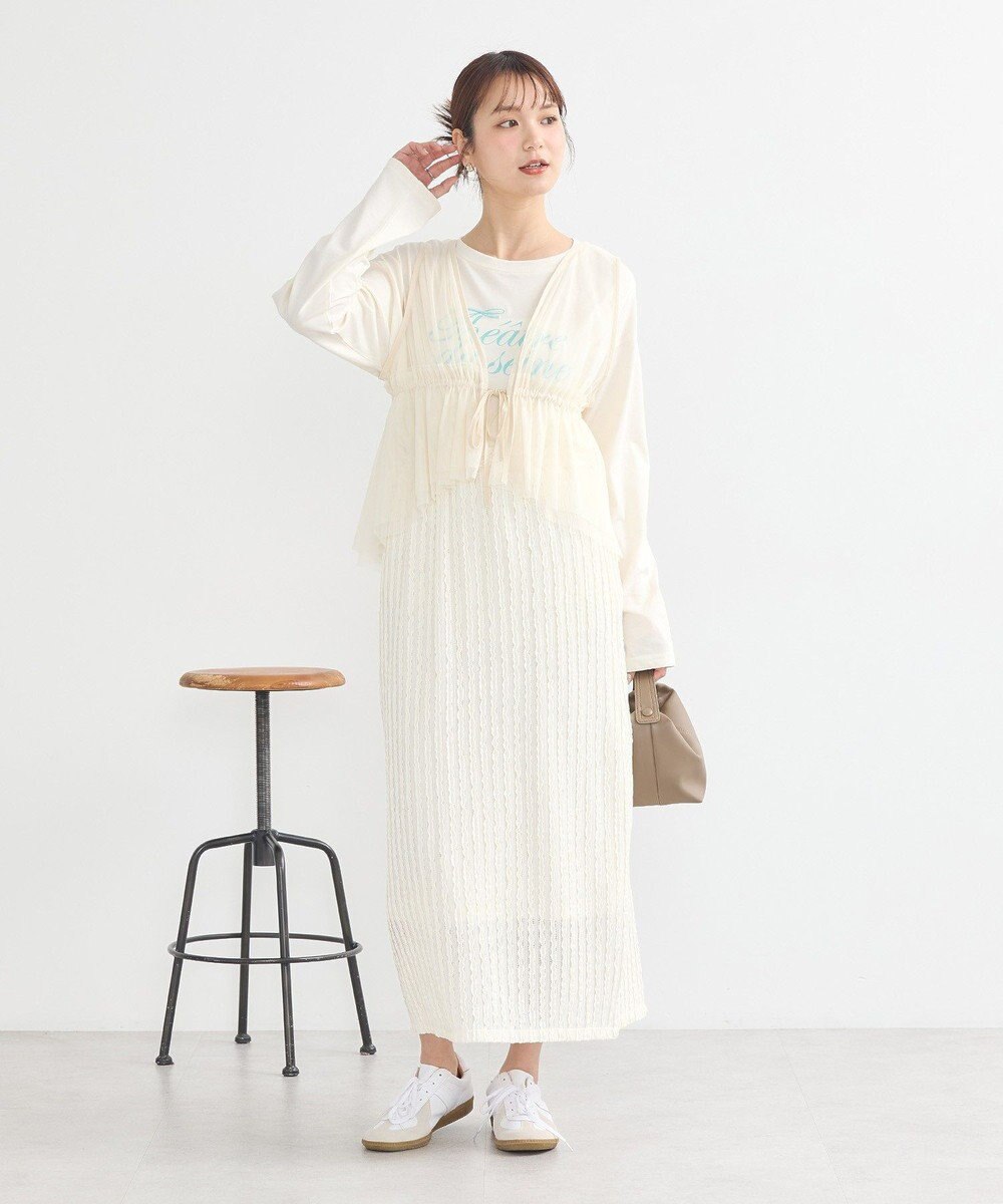 earth music&ecology チュールドロストギャザーベスト 