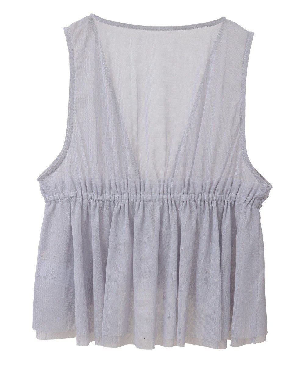 earth music&ecology チュールドロストギャザーベスト 