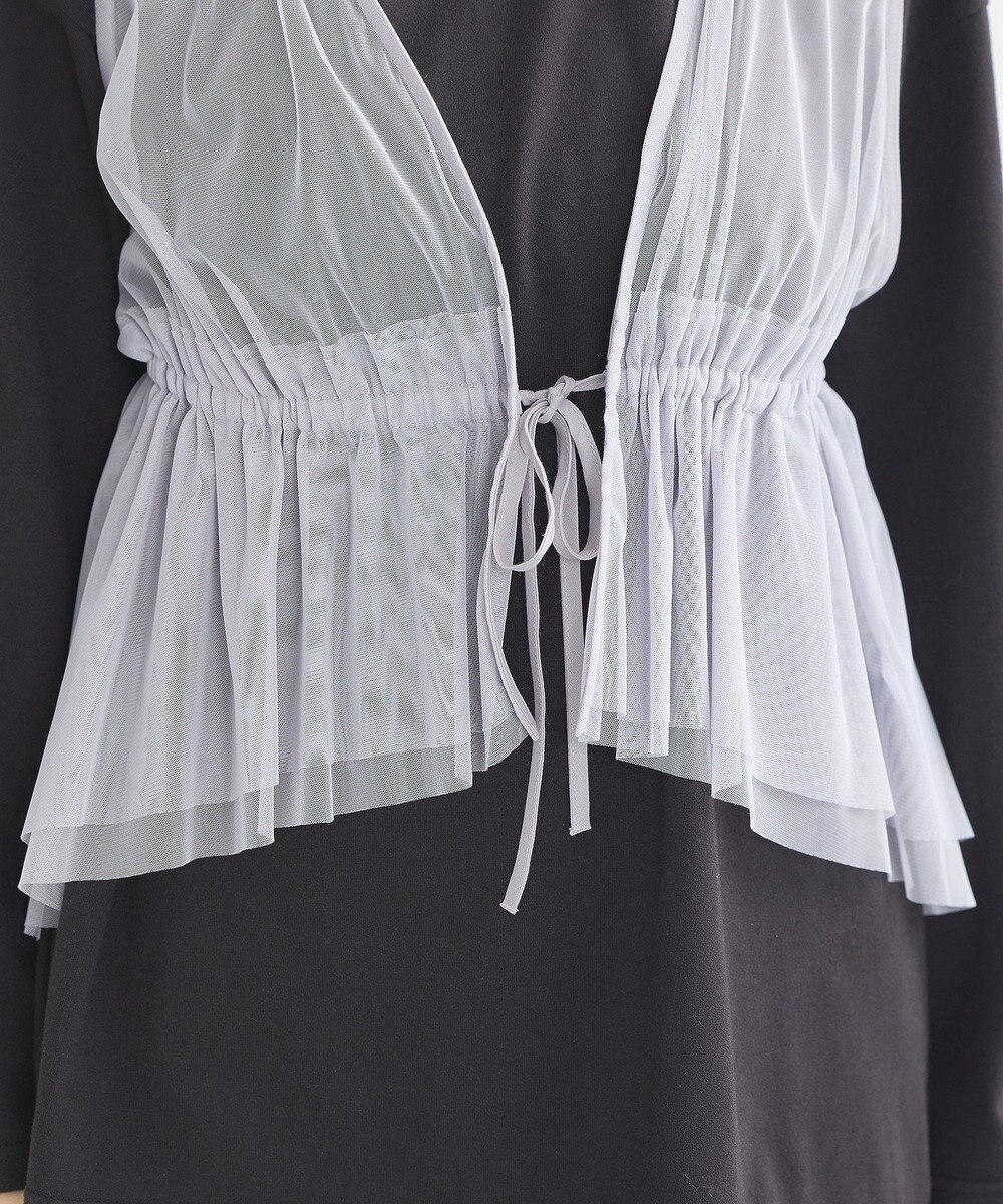 earth music&ecology チュールドロストギャザーベスト 