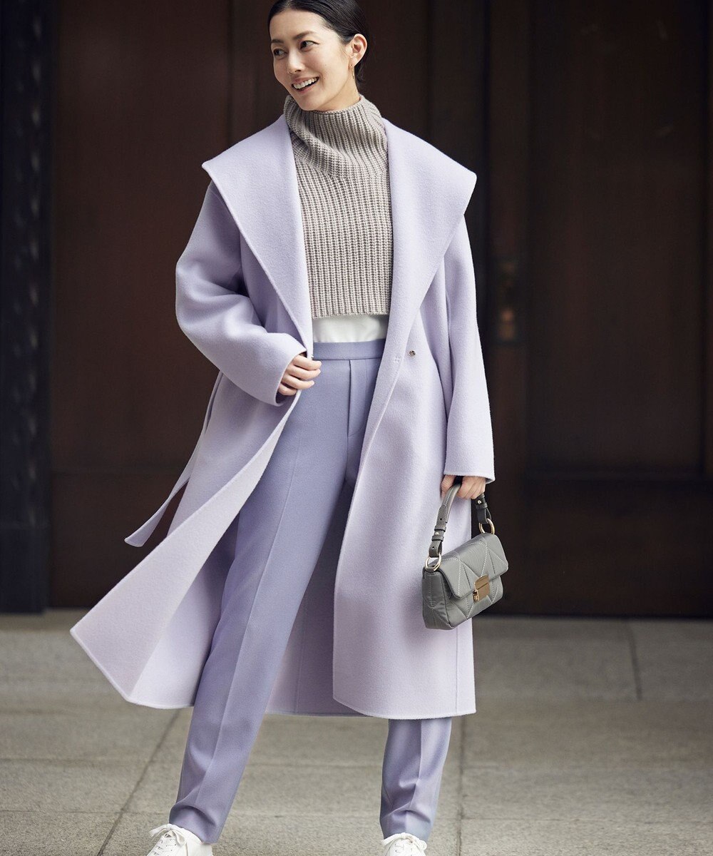 自由区 L 【撥水加工・洗える】TRギャバ裏起毛テーパード パンツ 