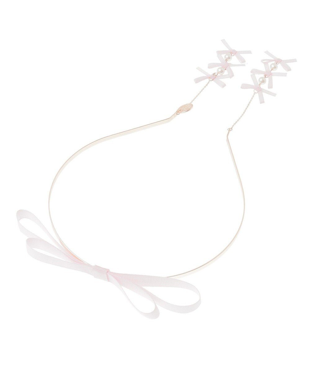 Maison de FLEUR ピンクマニアグログランリボンカチューシャ 