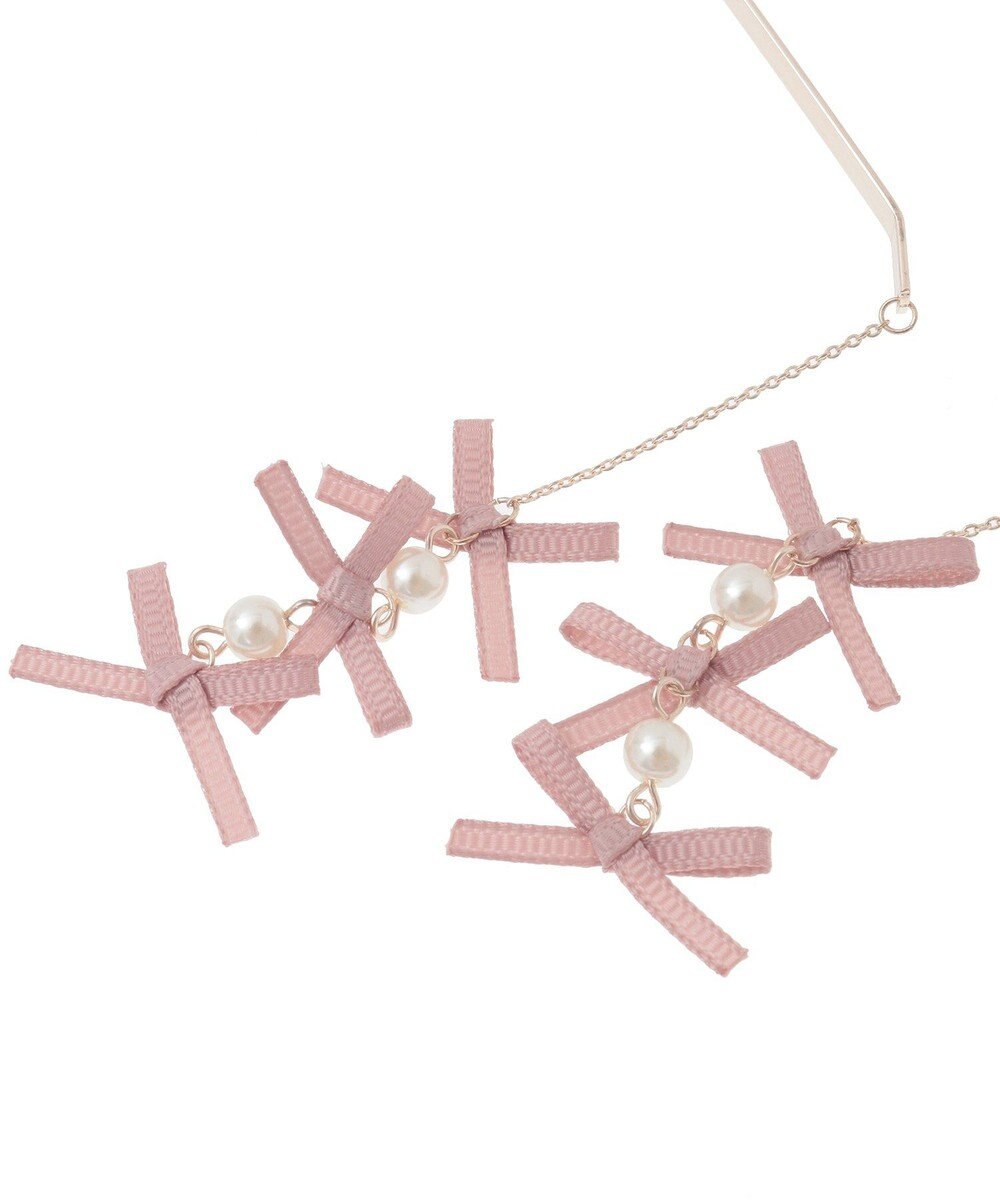 Maison de FLEUR ピンクマニアグログランリボンカチューシャ 