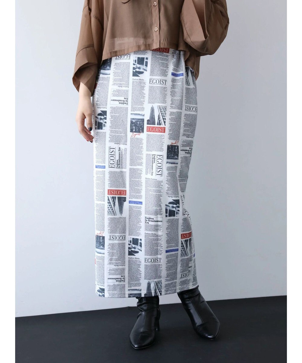 Green Parks ＥＧＯＩＳＴ　マガジンプリントスカート 