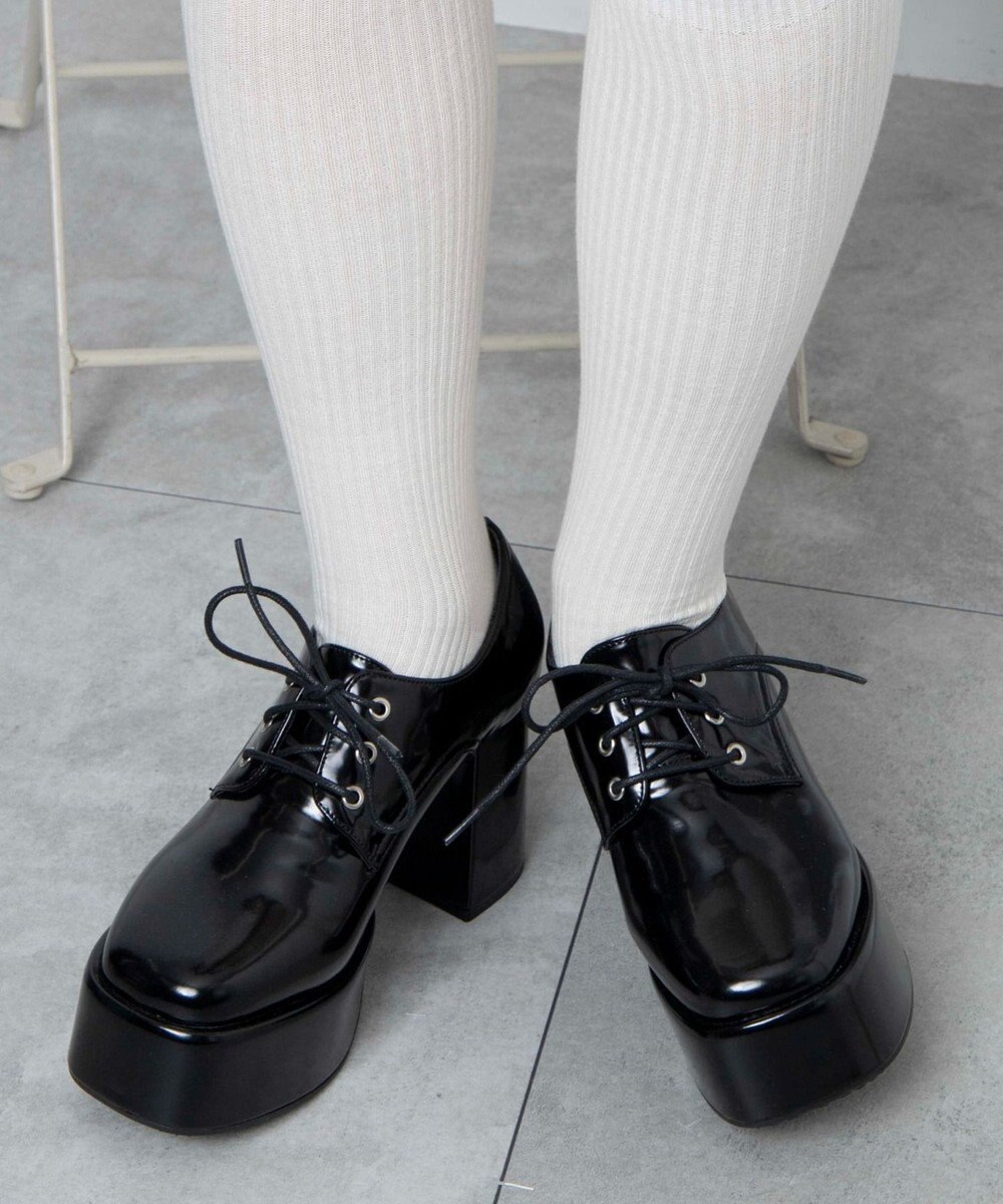 WEGO ボリュームヒールレースアップシューズ 