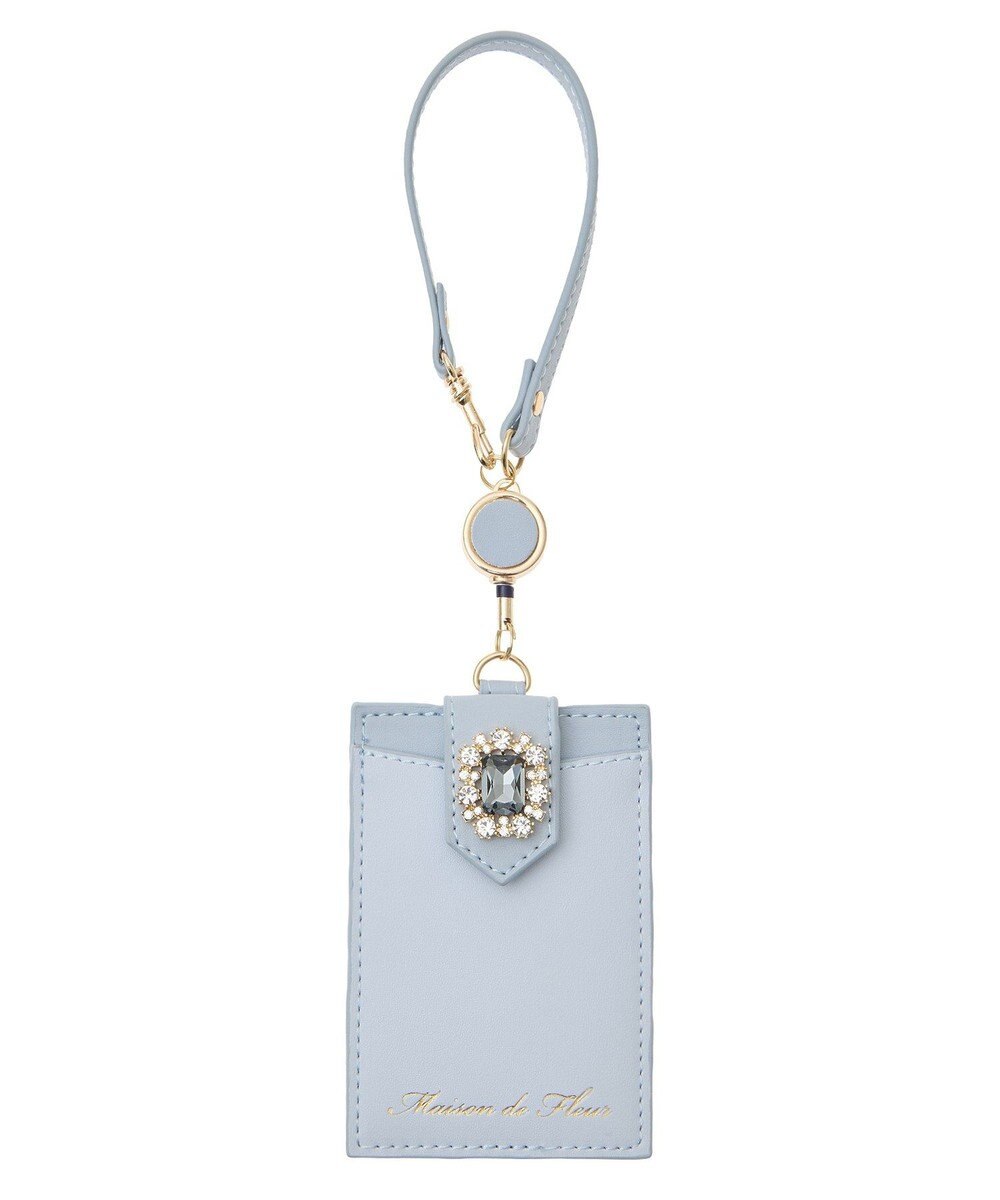 Maison de FLEUR バイカラービジューリールパスケース 