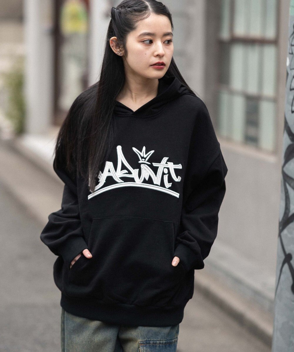 WEGO 【ユニセックス着用ITEM/SMLサイズ展開】グラフィックロゴプルパーカー 