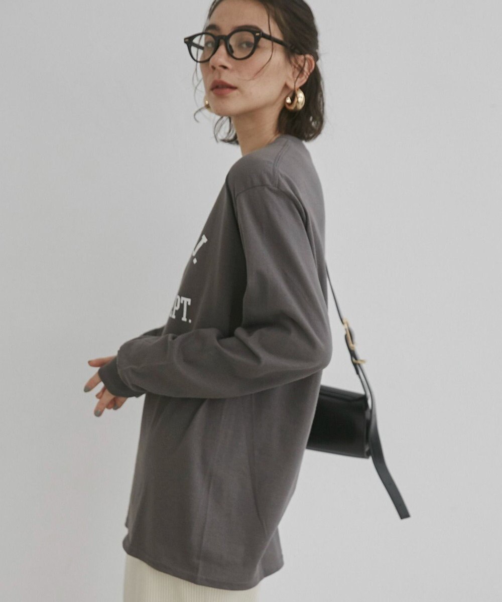 WEGO 【ANGIE VINTAGE】GILDAN カレッジロゴ オーバーサイズ プリント ロンT 