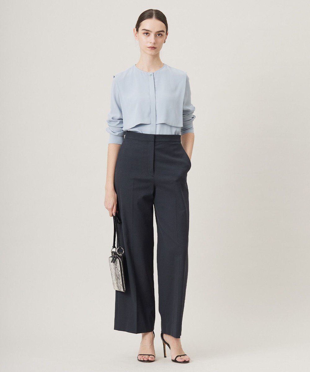 ICB L 【UVケア・速乾・接触冷感・洗える】BackSatinAmunzen デザインブラウス 