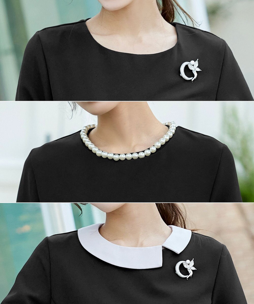 Tiaclasse 【3WAY・ストレッチジョーゼット】付け襟チュニック 