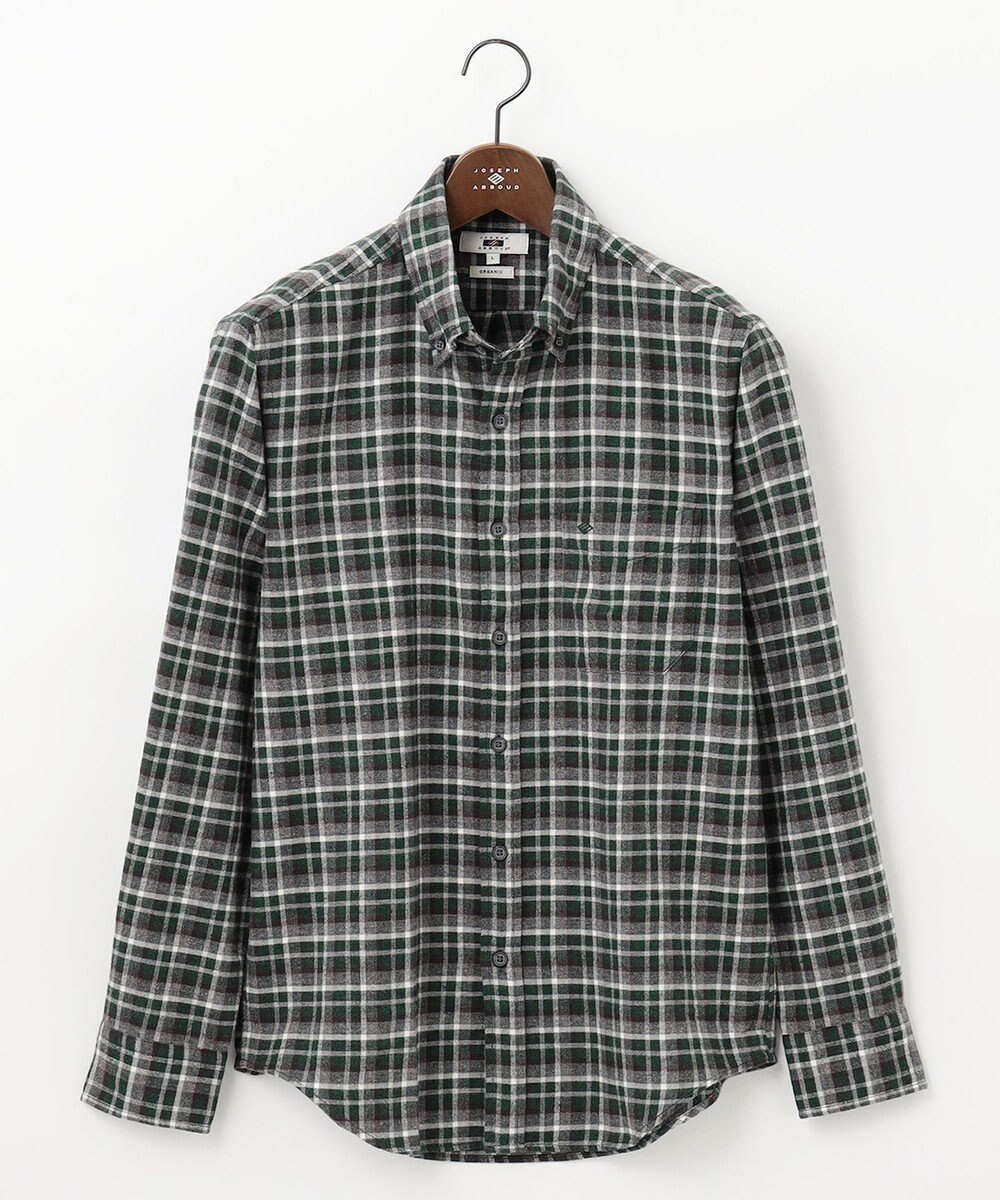 JOSEPH ABBOUD 【オーガニックコットン】スモールチェック フランネルシャツ 