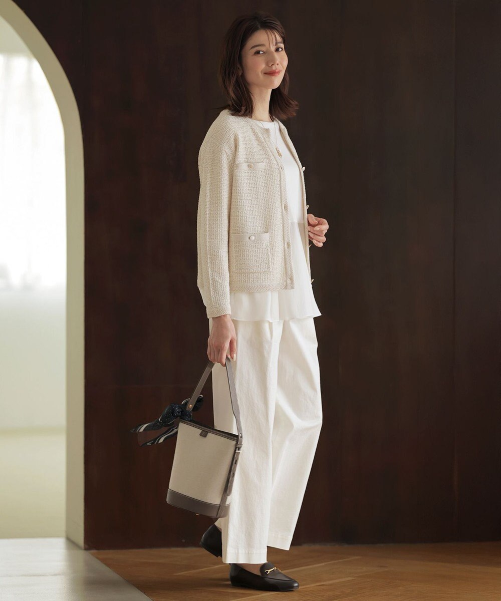 J.PRESS LADIES 【洗える】DAILY TWEED ニット アウター 