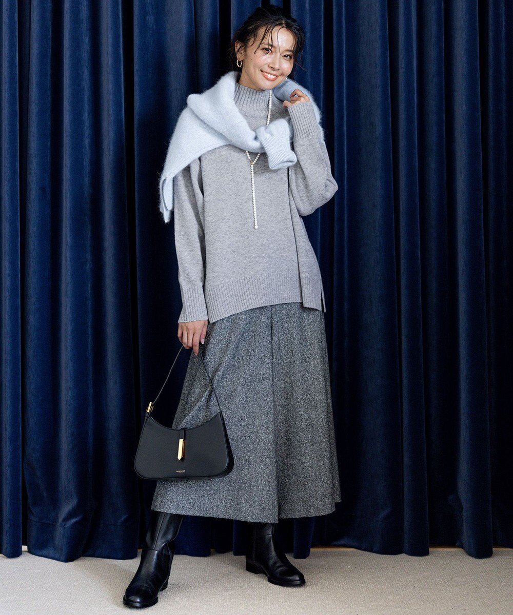 23区 L シルクネップツイード ガウチョパンツ 