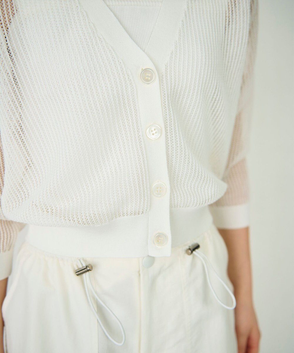 GRACE CONTINENTAL メッシュニットカーディガン 