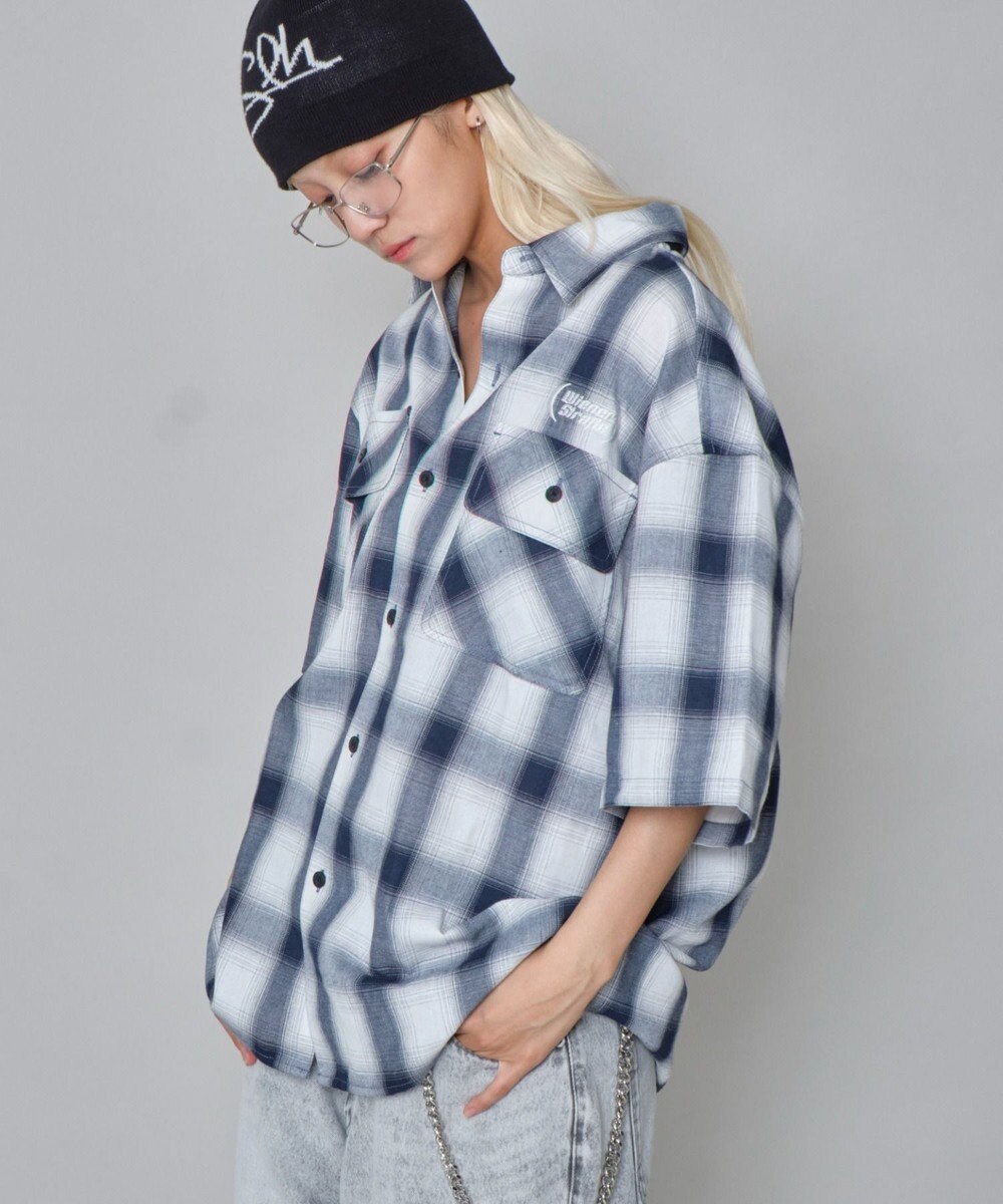 WEGO 【ユニセックス着用ITEM】グラフィックオンブレチェックシャツ（SS） 