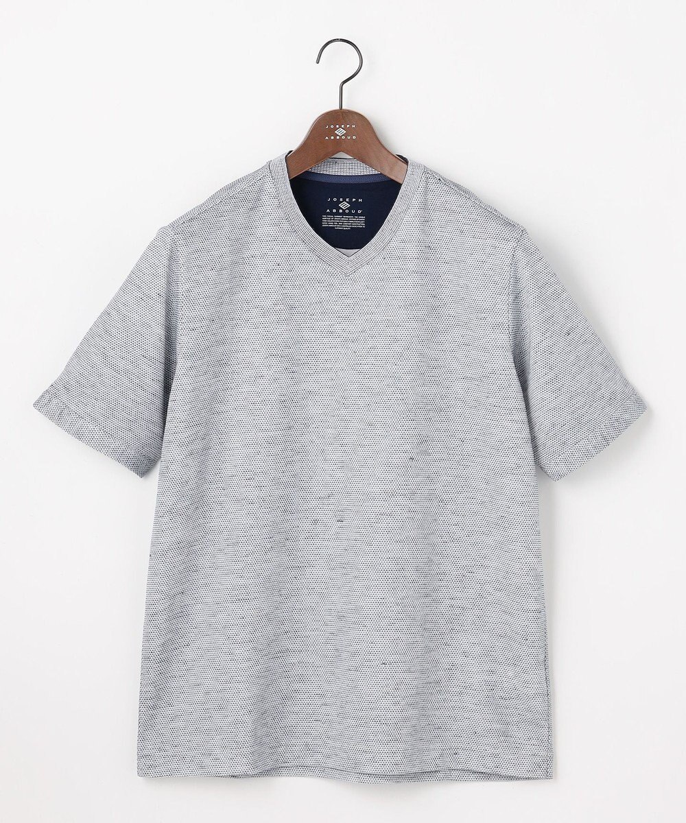 JOSEPH ABBOUD 【フランス産リネン×尾州の技術・清涼感】ノルマンディリネントップジャージー Vネック Tシャツ 