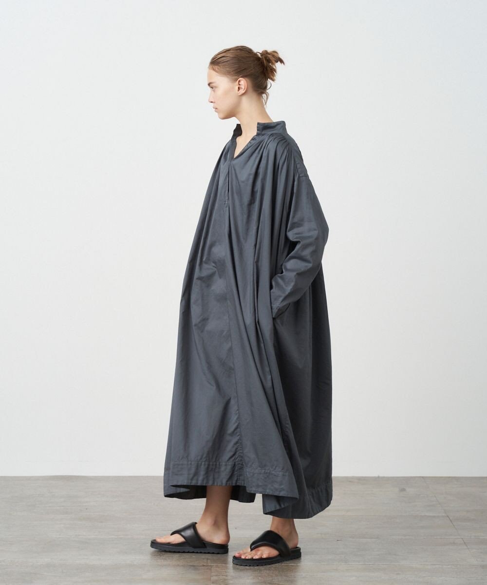 ATON MICRO COTTON SATIN | ギャザードレス 